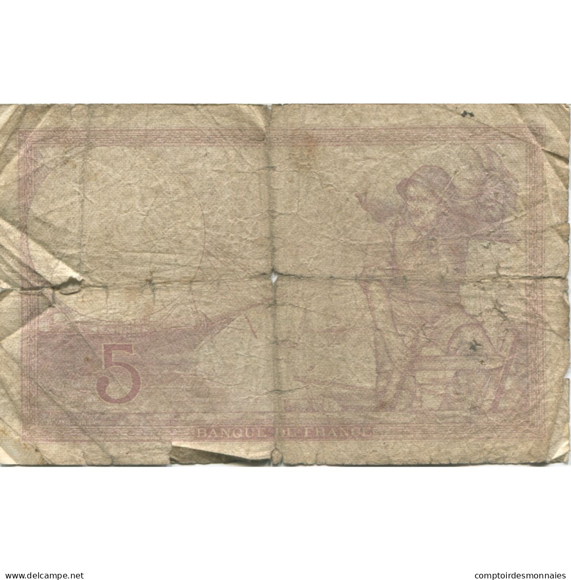 France, 5 Francs, 1939, 1939-09-21, AB, Fayette:04.09, KM:83 - 5 F 1917-1940 ''Violet''