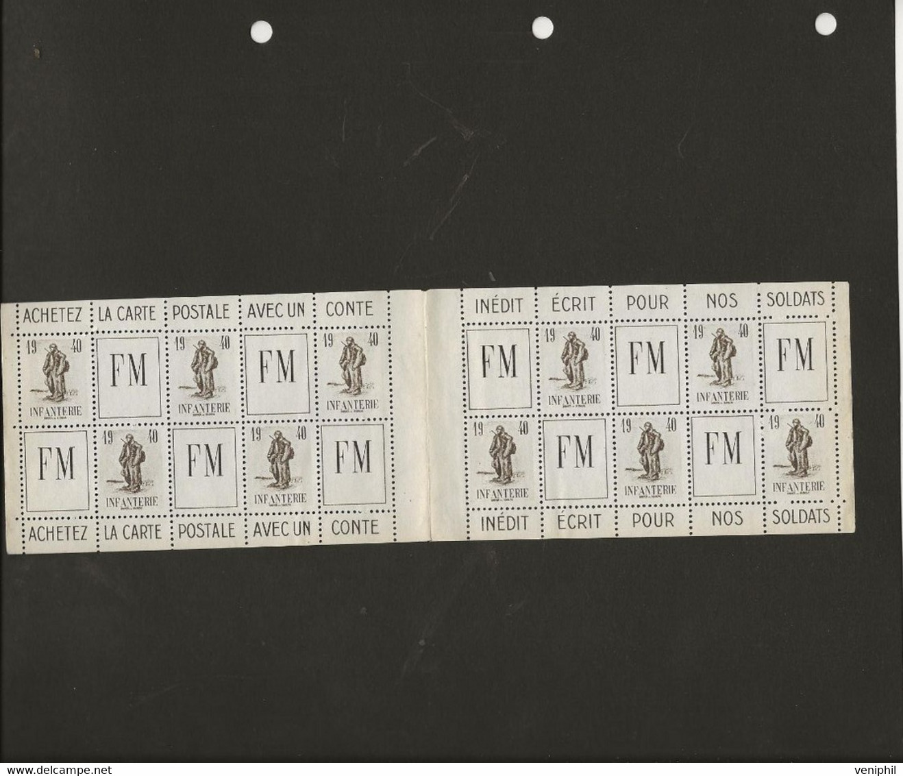 FRANCHISE MILITAIRE - FRANCE -N° 10 A  BLOC DE 10 PROVENANT DE CARNET NEUF S G - ANNEE 1940 - - Military Postage Stamps