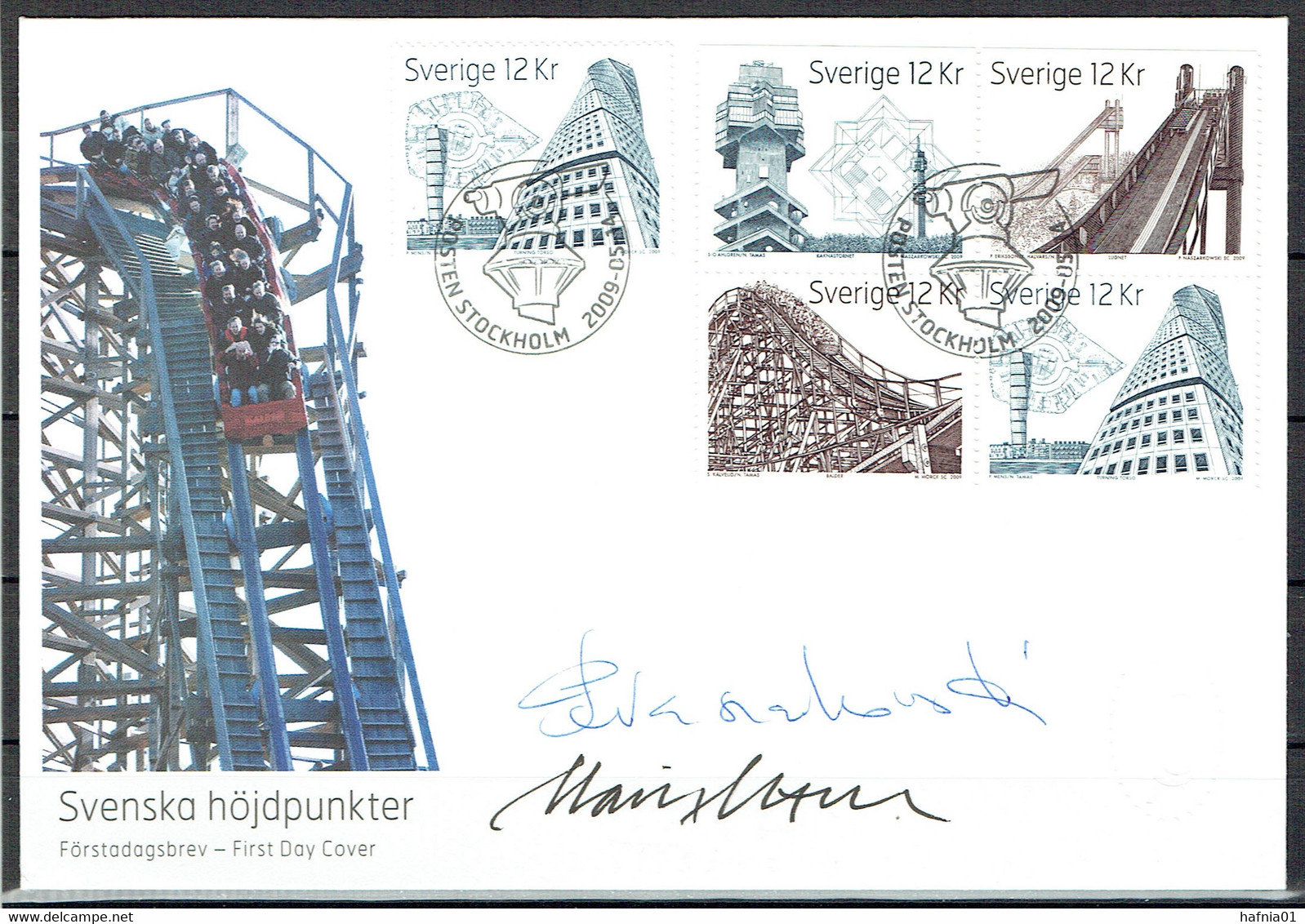 Martin Mörck. Sweden 2009. Tall Buildings Michel 2702-2705A FDC. Signed. - Storia Postale