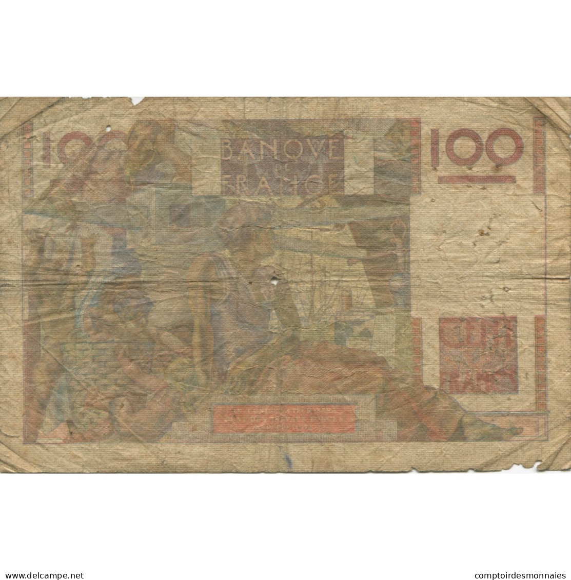 France, 100 Francs, Jeune Paysan, 1952, 1952-09-04, AB, Fayette:28.33, KM:128d - 100 F 1945-1954 ''Jeune Paysan''