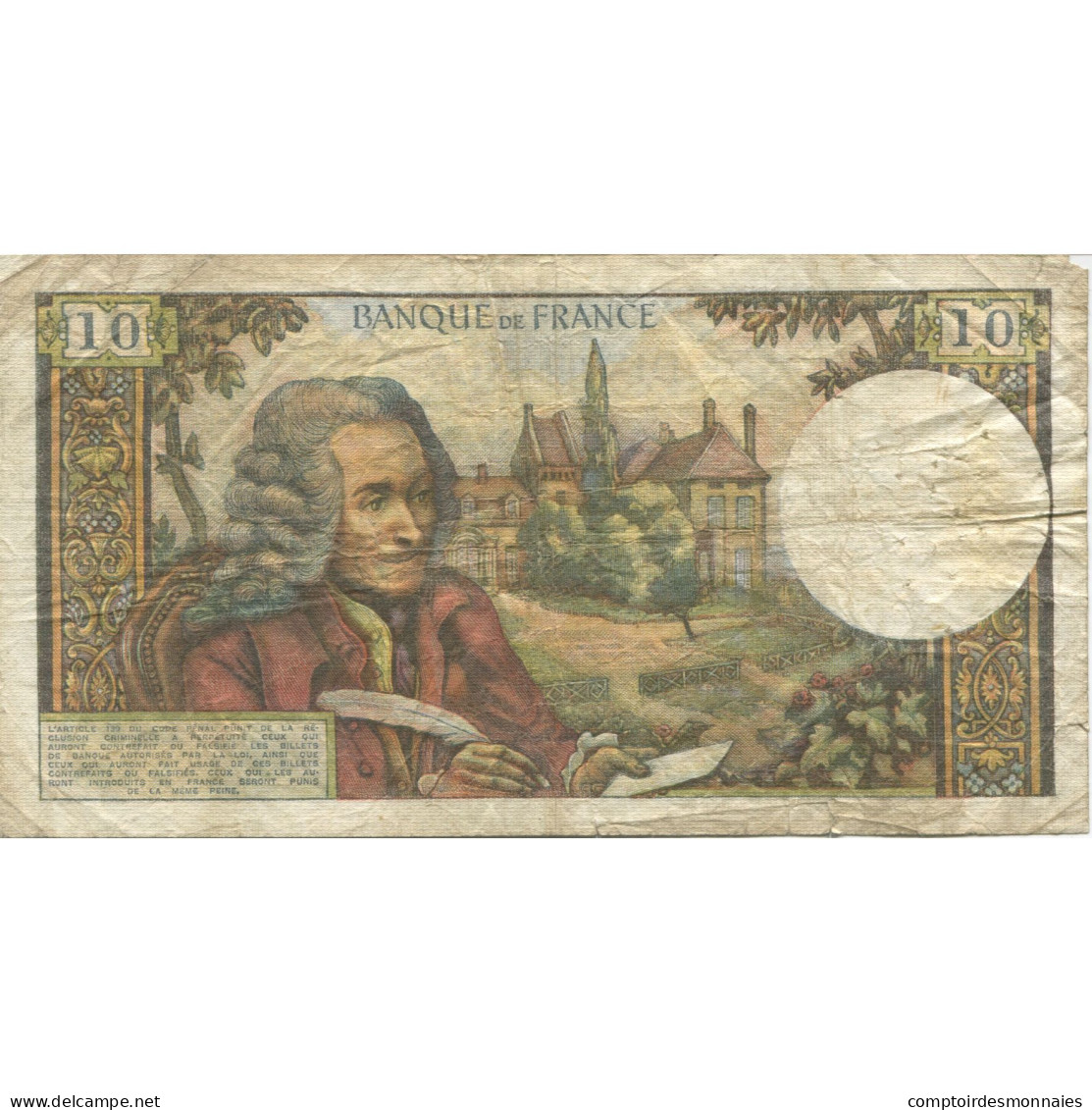 France, 10 Francs, Voltaire, 1973, 1973-01-04, B, Fayette:62.60, KM:147d - 10 F 1963-1973 ''Voltaire''