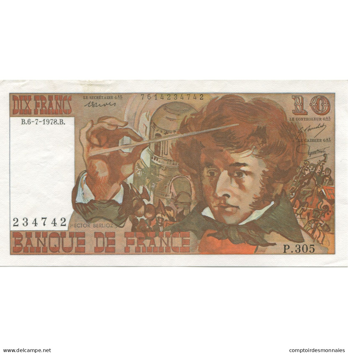 France, 10 Francs, Berlioz, 1978, 1978-07-06, NEUF, Fayette:63.17, KM:150c - 10 F 1972-1978 ''Berlioz''