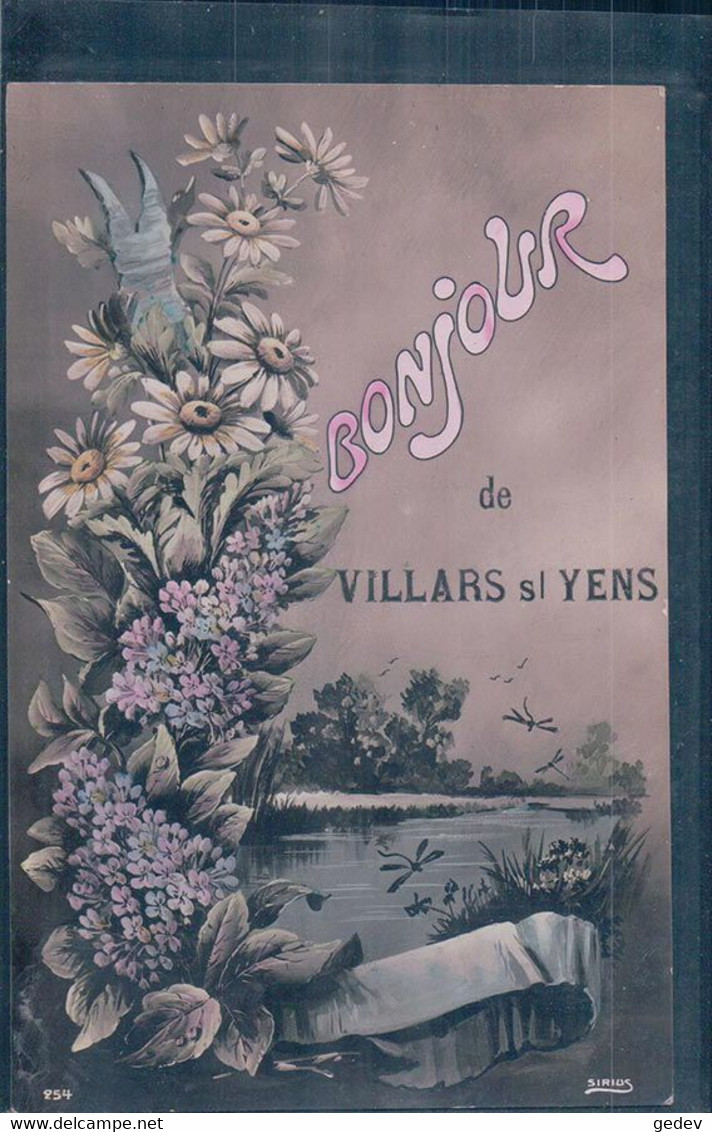 Un Bonjour De Villars Sous Yens VD Avec Des Fleurs  (2542) - Yens