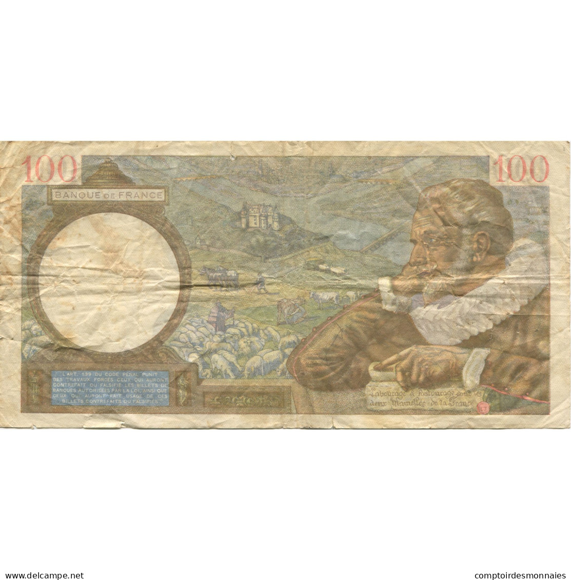 France, 100 Francs, Sully, 1941, 1941-10-09, TB, Fayette:26.58, KM:94 - 100 F 1939-1942 ''Sully''