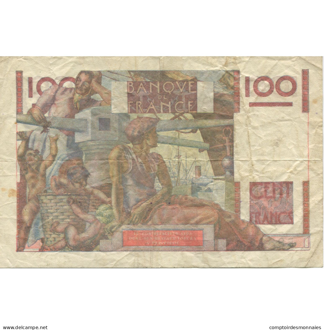 France, 100 Francs, Jeune Paysan, 1952, 1952-09-04, TB, Fayette:28.33, KM:128a - 100 F 1945-1954 ''Jeune Paysan''