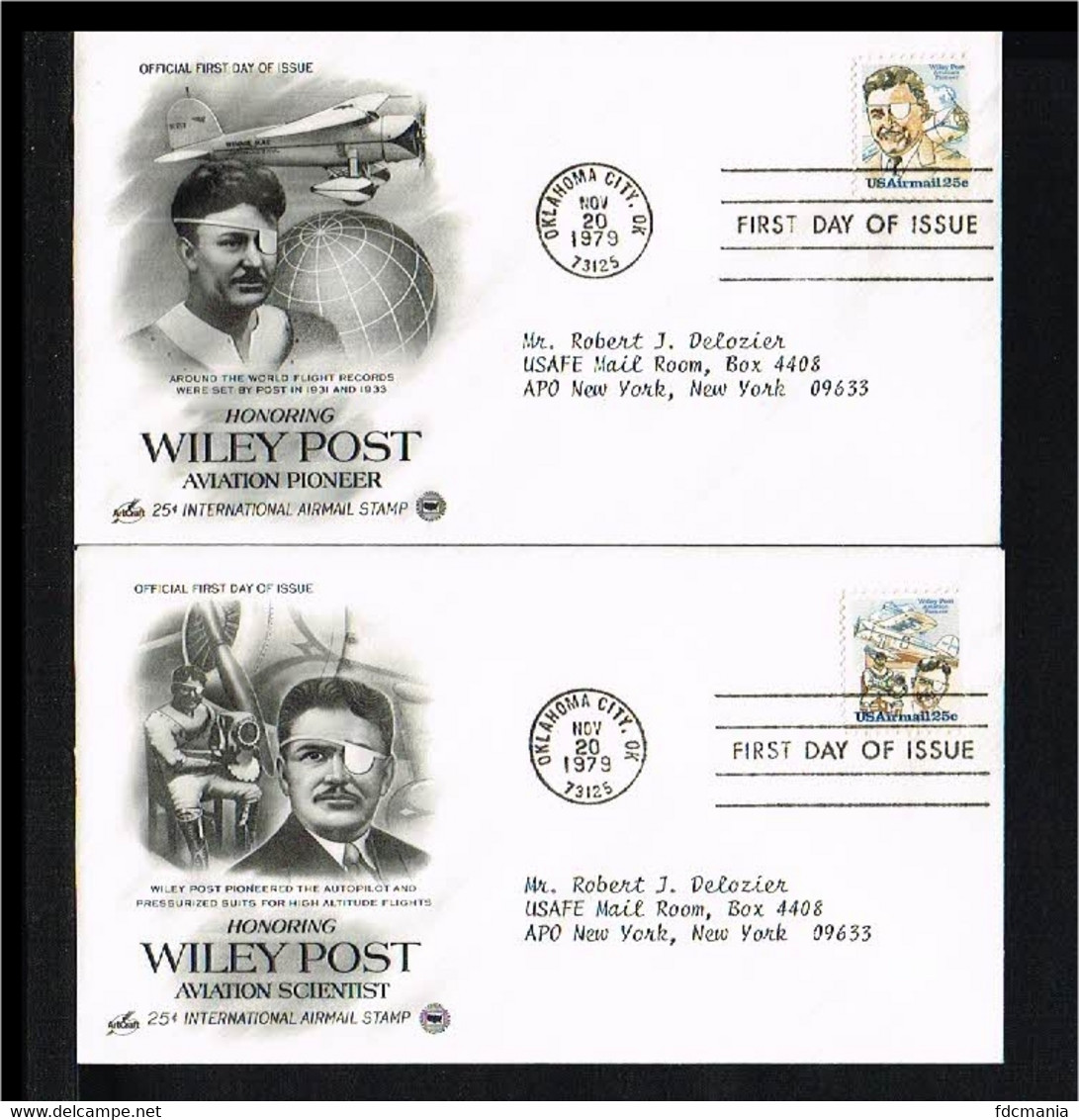 1979 - USA FDC Mi. 1408-09 - Transport - Airplanes - Wiley Post [P16_060] - 1971-1980