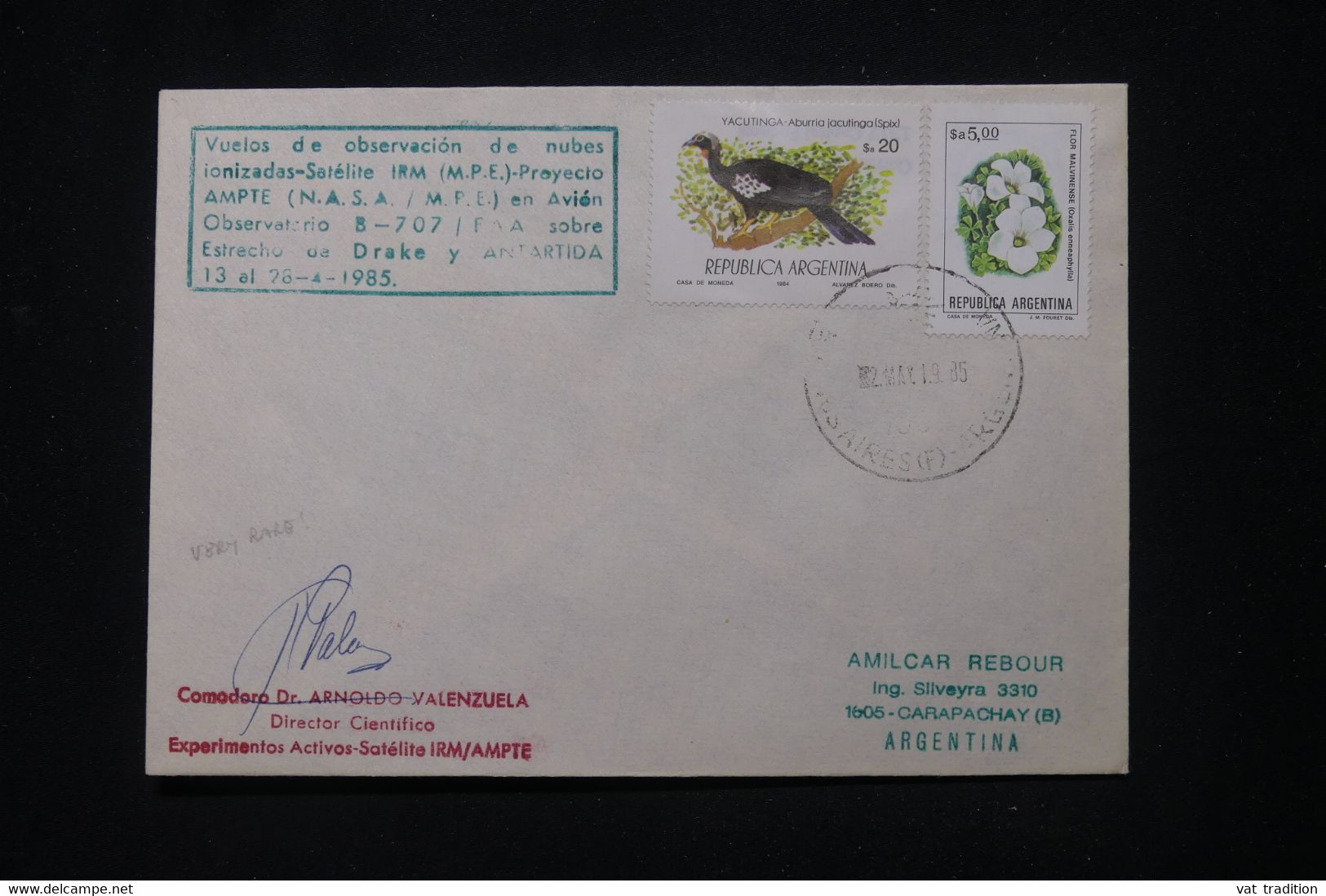 ARGENTINE - Cachet Avec Signature D'un Directeur Scientifique Sur Enveloppe En 1985, à Voir - L 112886 - Briefe U. Dokumente