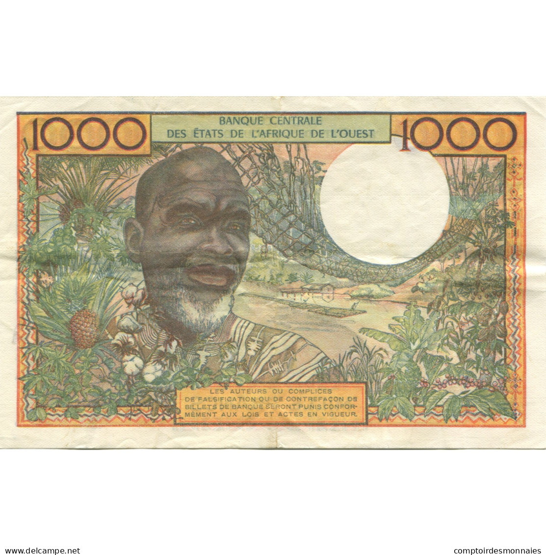 Billet, West African States, 1000 Francs, Undated (1977-92), KM:803Tm, SUP - West African States