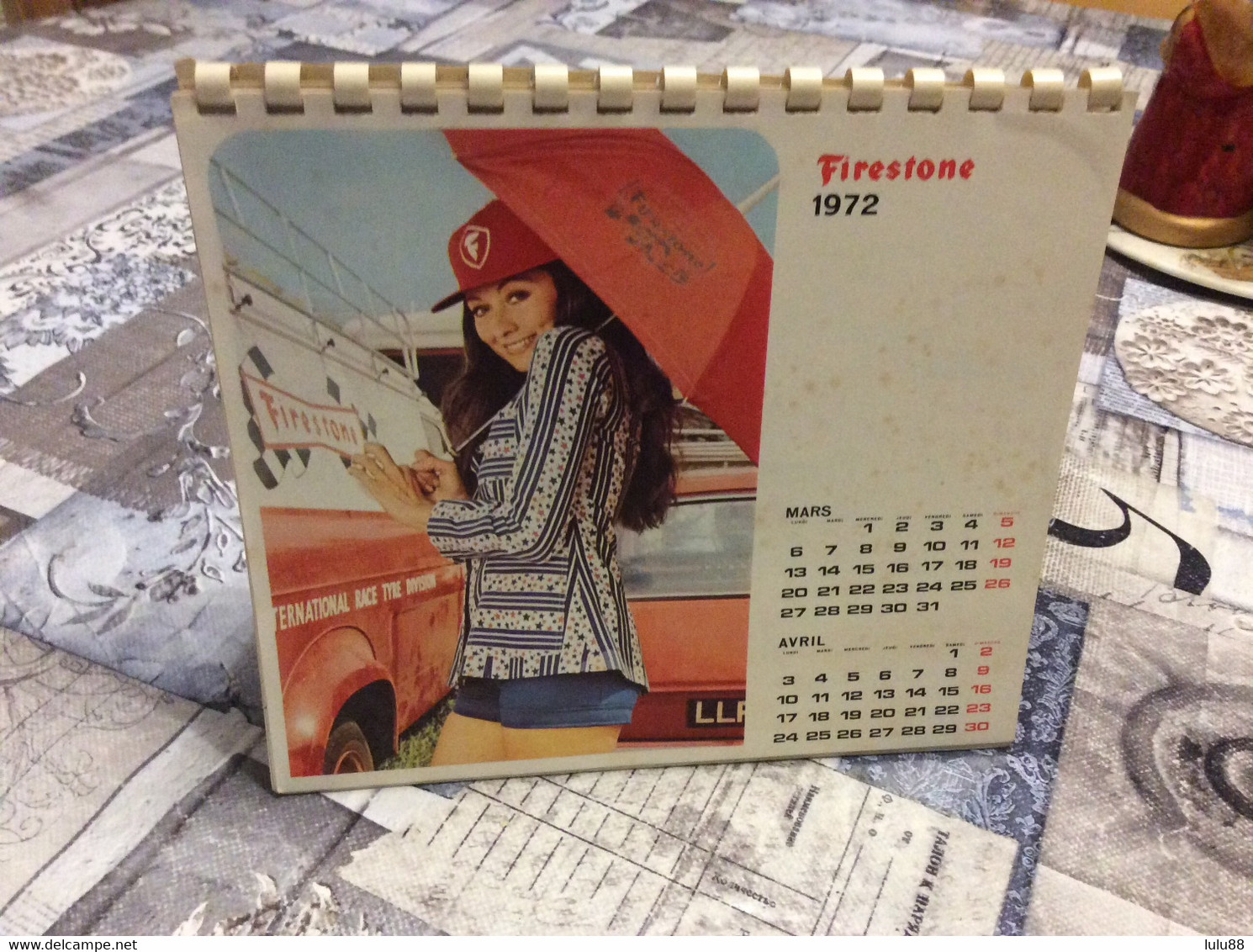 ♦️ FIRESTONE Pneus Calendrier De 1972.             B1 - Grand Format : 1971-80