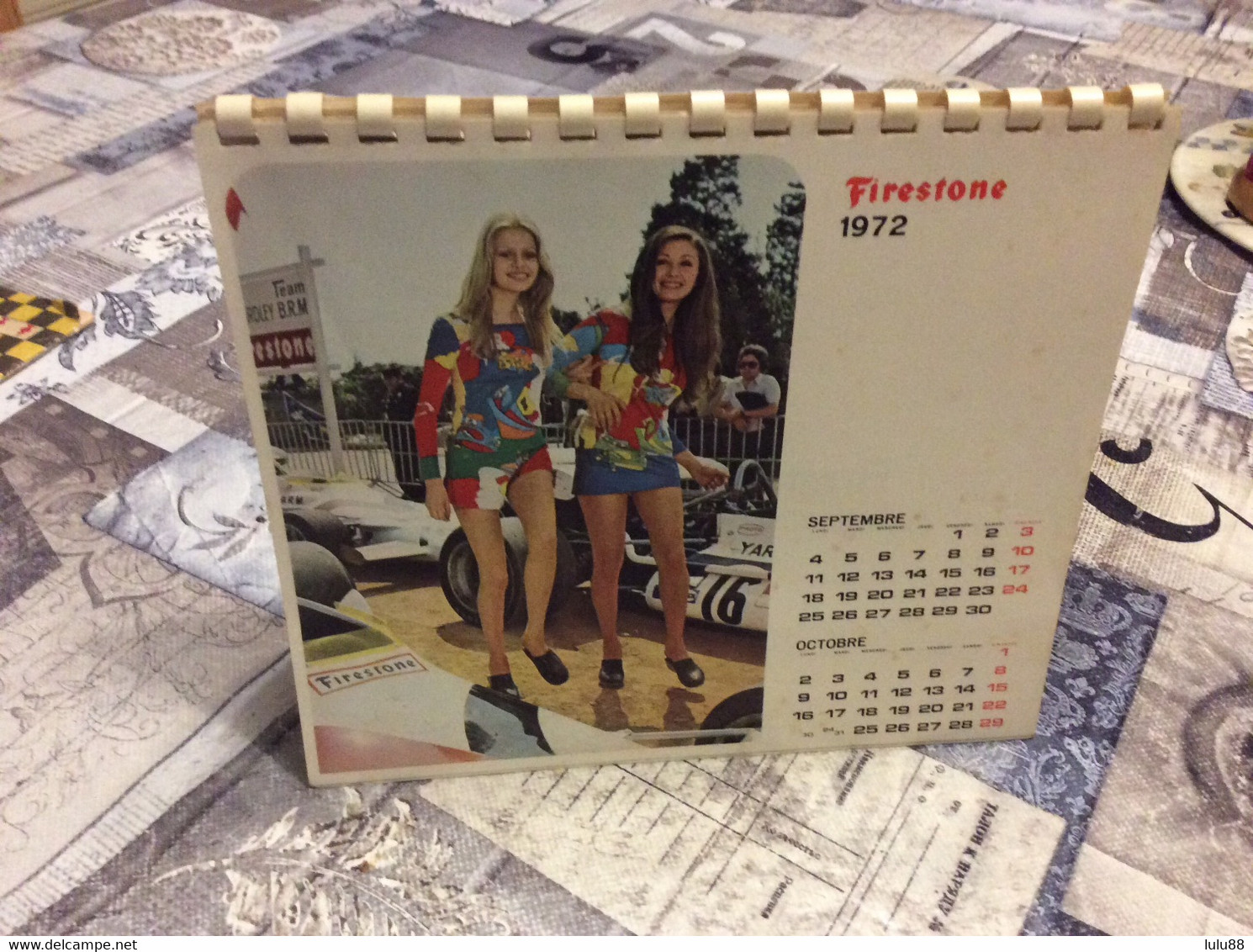 ♦️ FIRESTONE Pneus Calendrier De 1972.             B1 - Grand Format : 1971-80