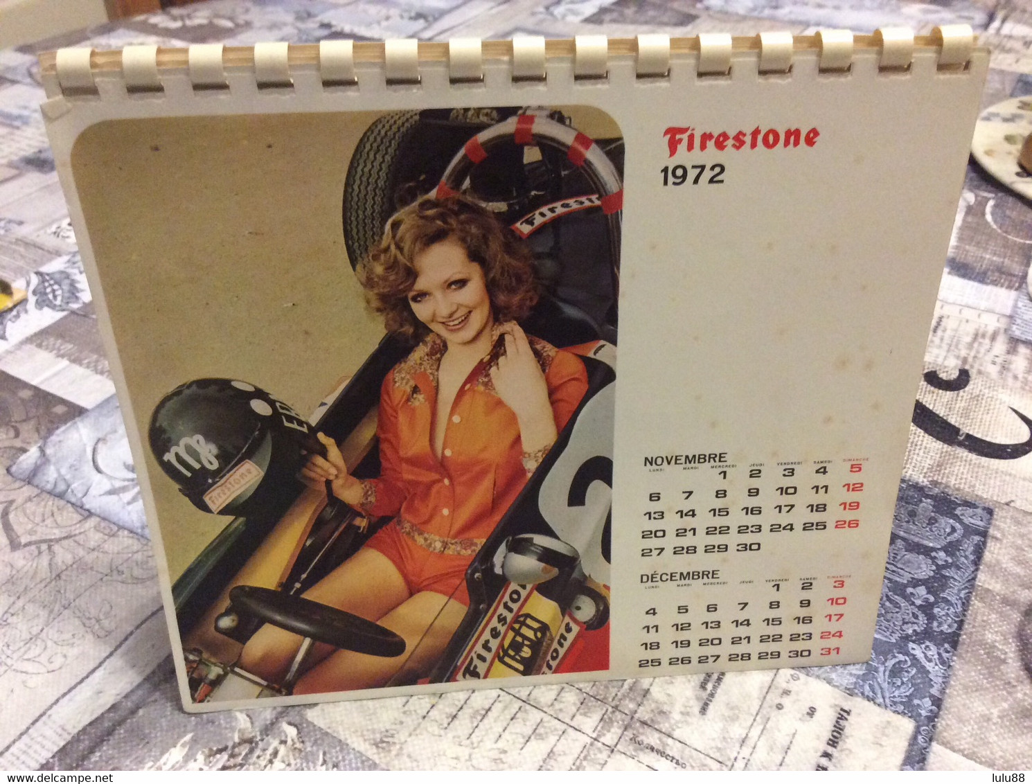 ♦️ FIRESTONE Pneus Calendrier De 1972.             B1 - Grand Format : 1971-80