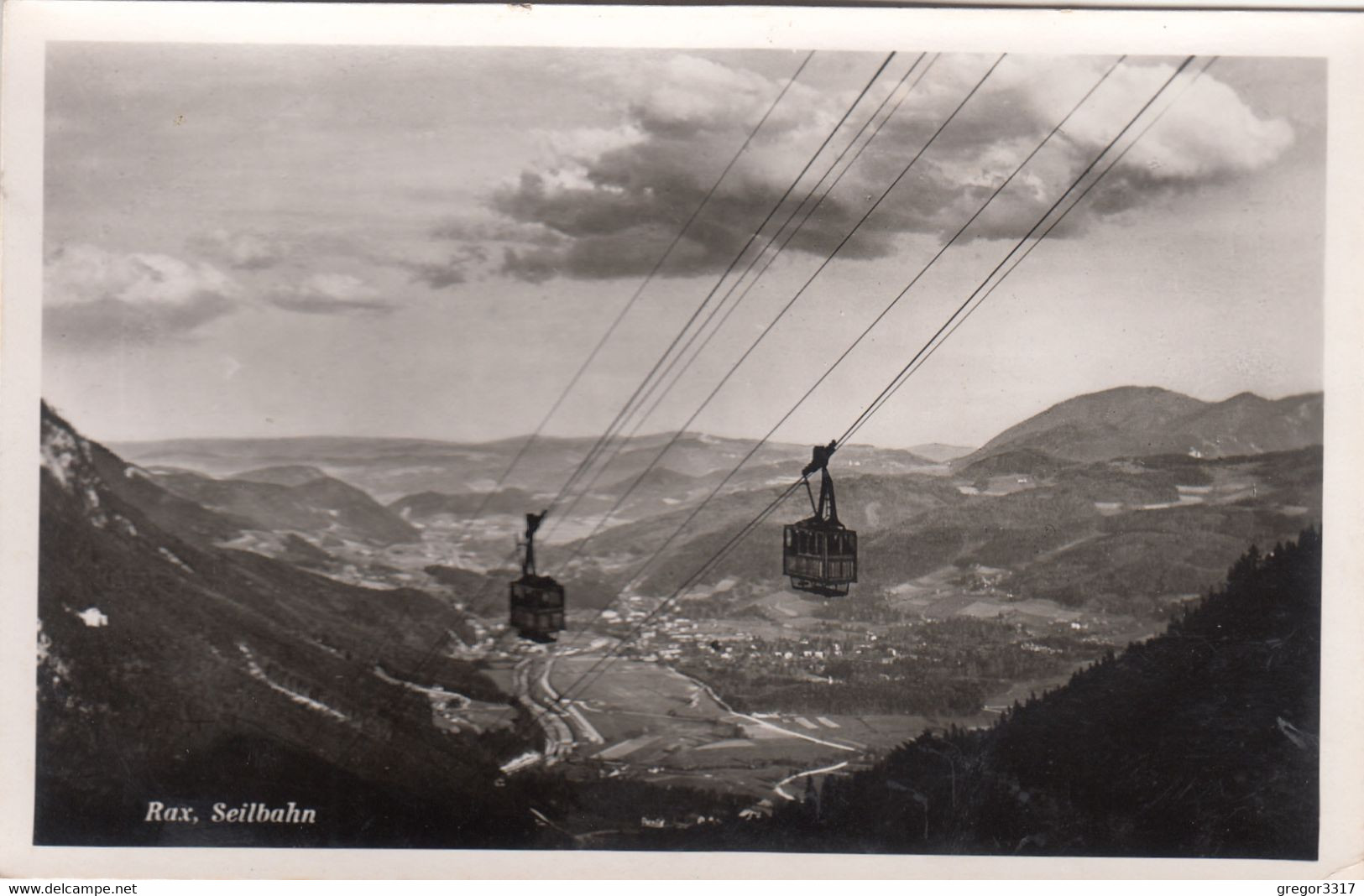 A5712) RAX - SEILBAHN - 2 Seilbahn Gondeln Und Blick Auf Orte Im Tal ALT ! - Raxgebiet