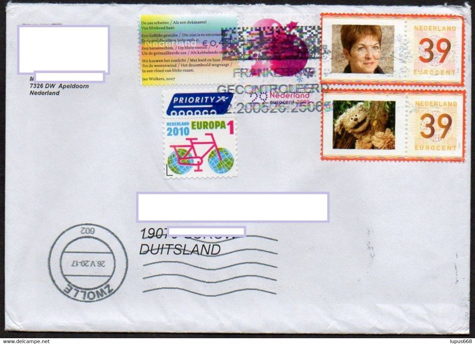 Niederlande  2020 Brief/letter 50g  In Die BRD - Lettres & Documents