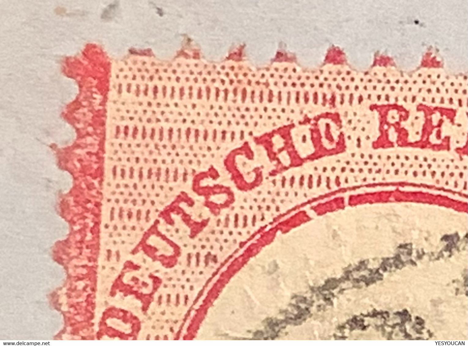 Grosses Brustschild Mi.19 PLATTENFEHLER"gebrochener Innenkreis"Hufeisenstempel COLMAR1874 Brief>Alsace (lettre D.R - Covers & Documents