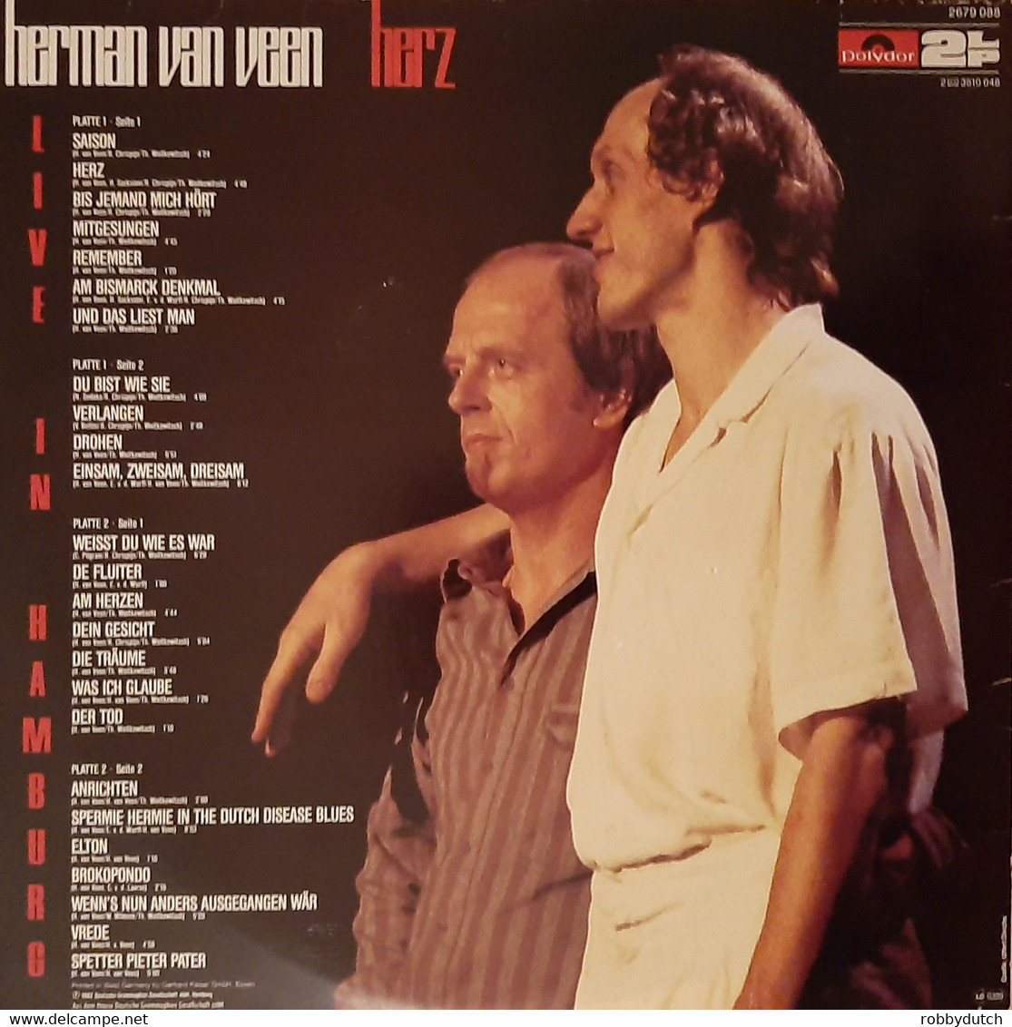 * 2LP *  HERMAN VAN VEEN - HERZ - LIVE IN HAMBURG (Germany 1982) - Autres - Musique Allemande