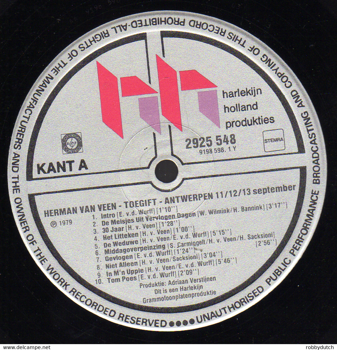 * LP *  HERMAN VAN VEEN - TOEGIFT ANTWERPEN 11-12-13 SEPTEMBER (Holland 1979) - Andere - Nederlandstalig