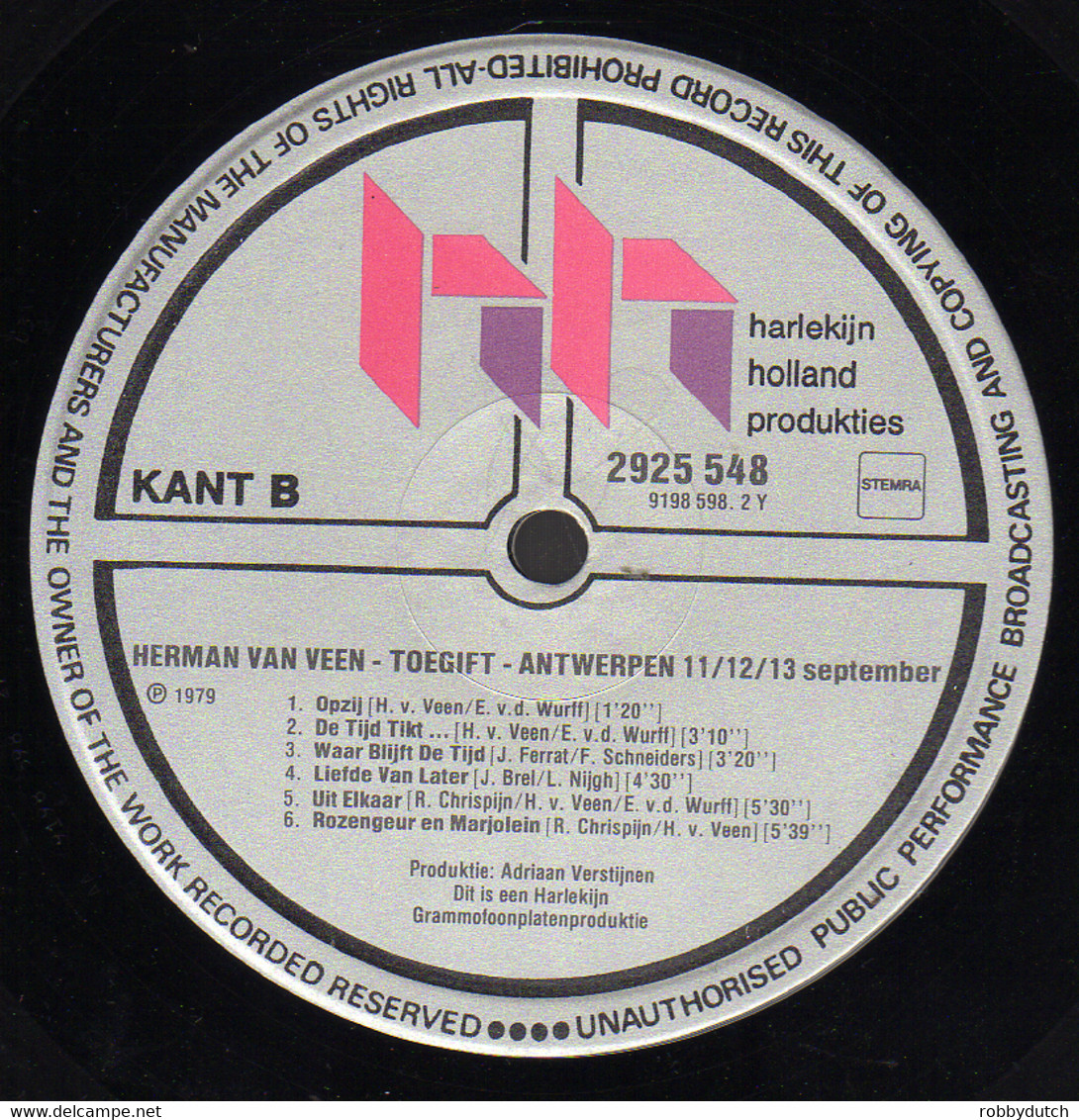 * LP *  HERMAN VAN VEEN - TOEGIFT ANTWERPEN 11-12-13 SEPTEMBER (Holland 1979) - Andere - Nederlandstalig