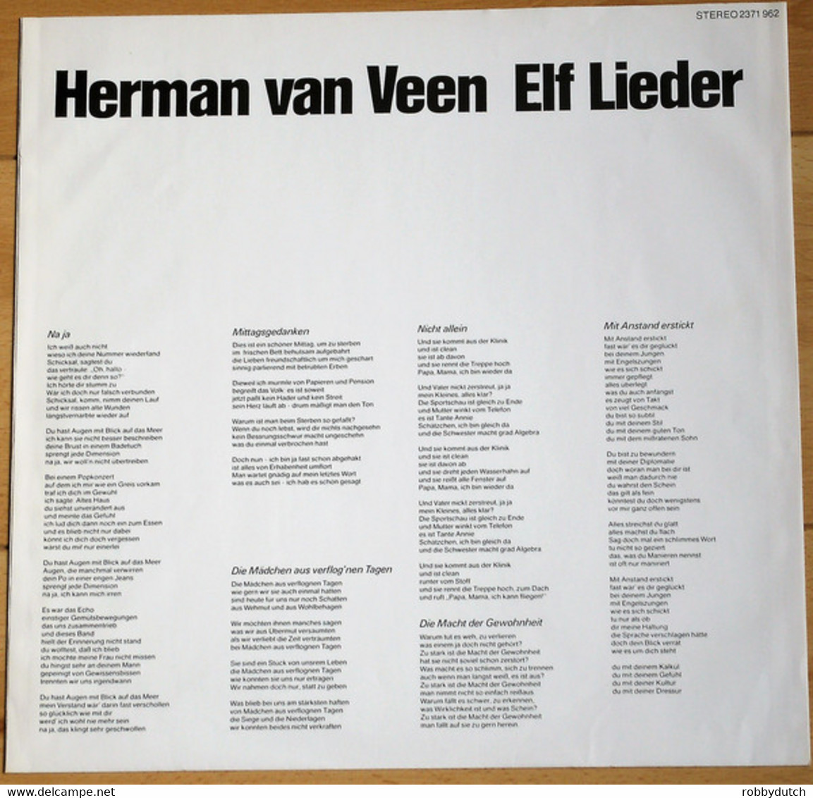 * LP *  HERMAN VAN VEEN - ELF LIEDER (Germany 1979) - Andere - Duitstalig