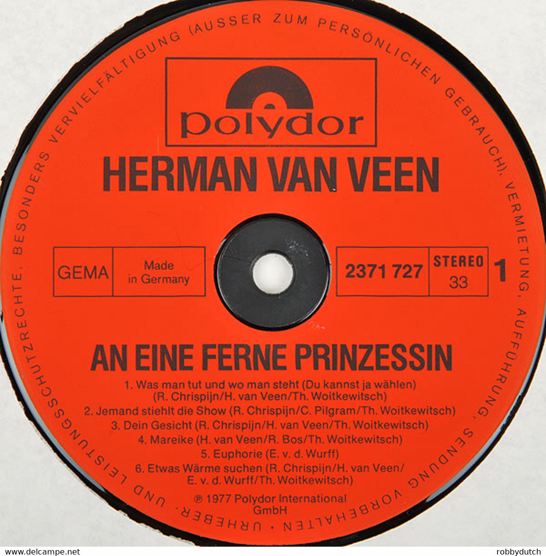 * LP *  HERMAN VAN VEEN - AN EINE FERNE PRINZESSIN (Germany 1977) - Autres - Musique Allemande