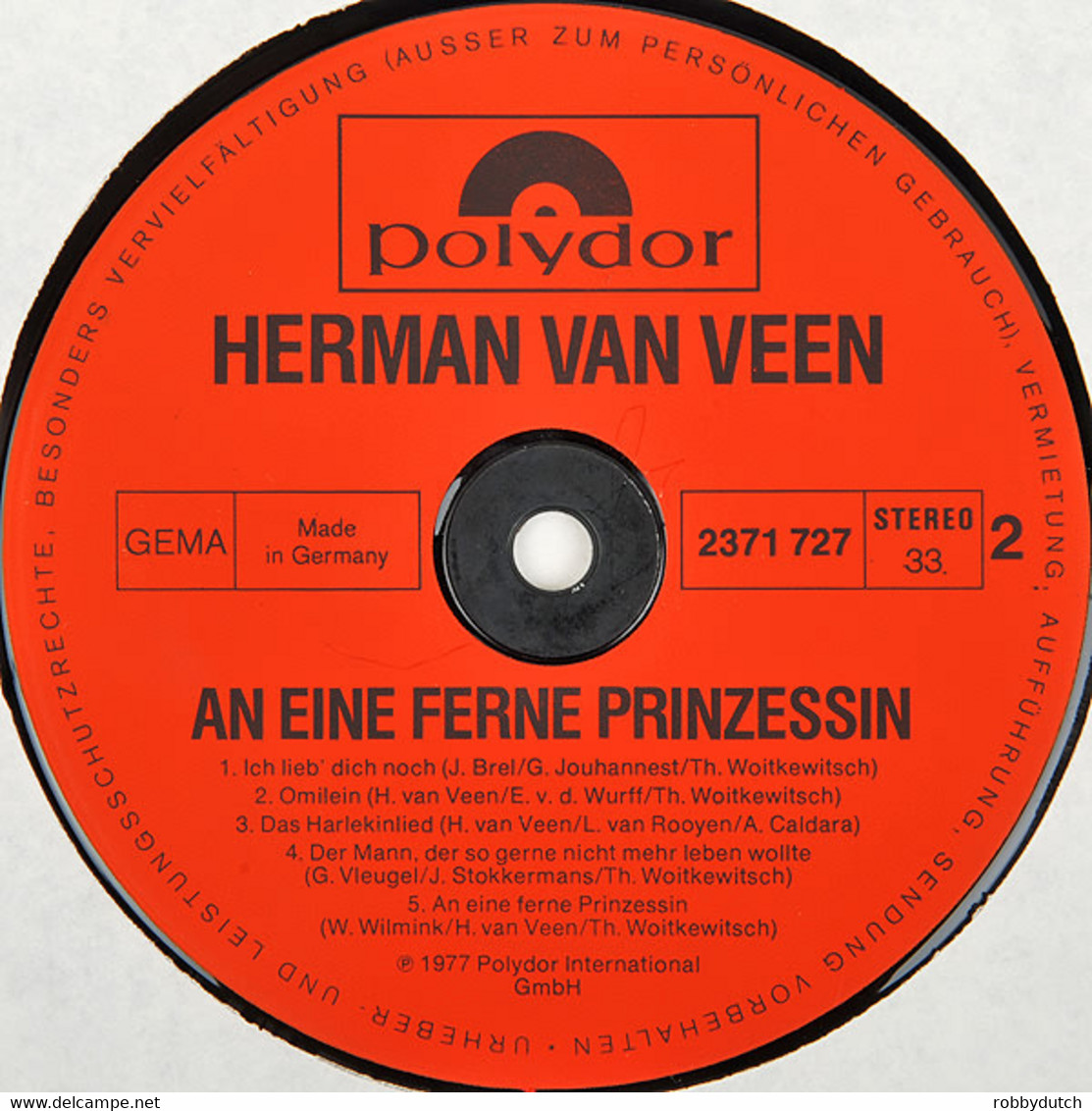 * LP *  HERMAN VAN VEEN - AN EINE FERNE PRINZESSIN (Germany 1977) - Otros - Canción Alemana