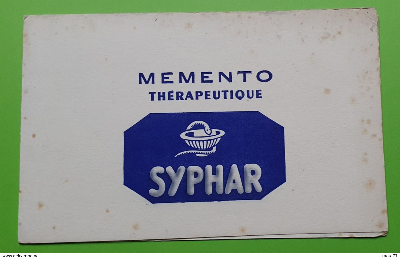 Buvard 1030 - Laboratoire - Mémento 2 - SYPHAR - Etat D'usage : Voir Photos - 21.5x13.5 Cm Fermé Environ - Années 1950 - Produits Pharmaceutiques