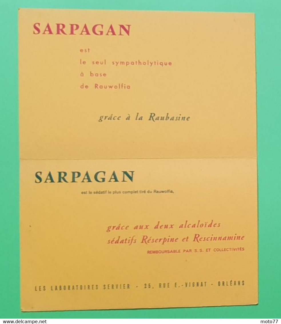 Buvard 1034 - Laboratoire - SARPAGAN - Etat D'usage : Voir Photos - 21x13.5 Cm Fermé Environ - Années 1950 - Produits Pharmaceutiques