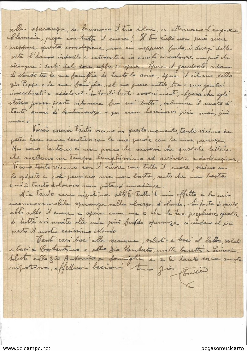 14063CLC - LETTERA STORIA POSTALE DA VENTOTENE LITTORIA A ROMA 1942 LETTERA ALL'INTERNO - Marcophilia