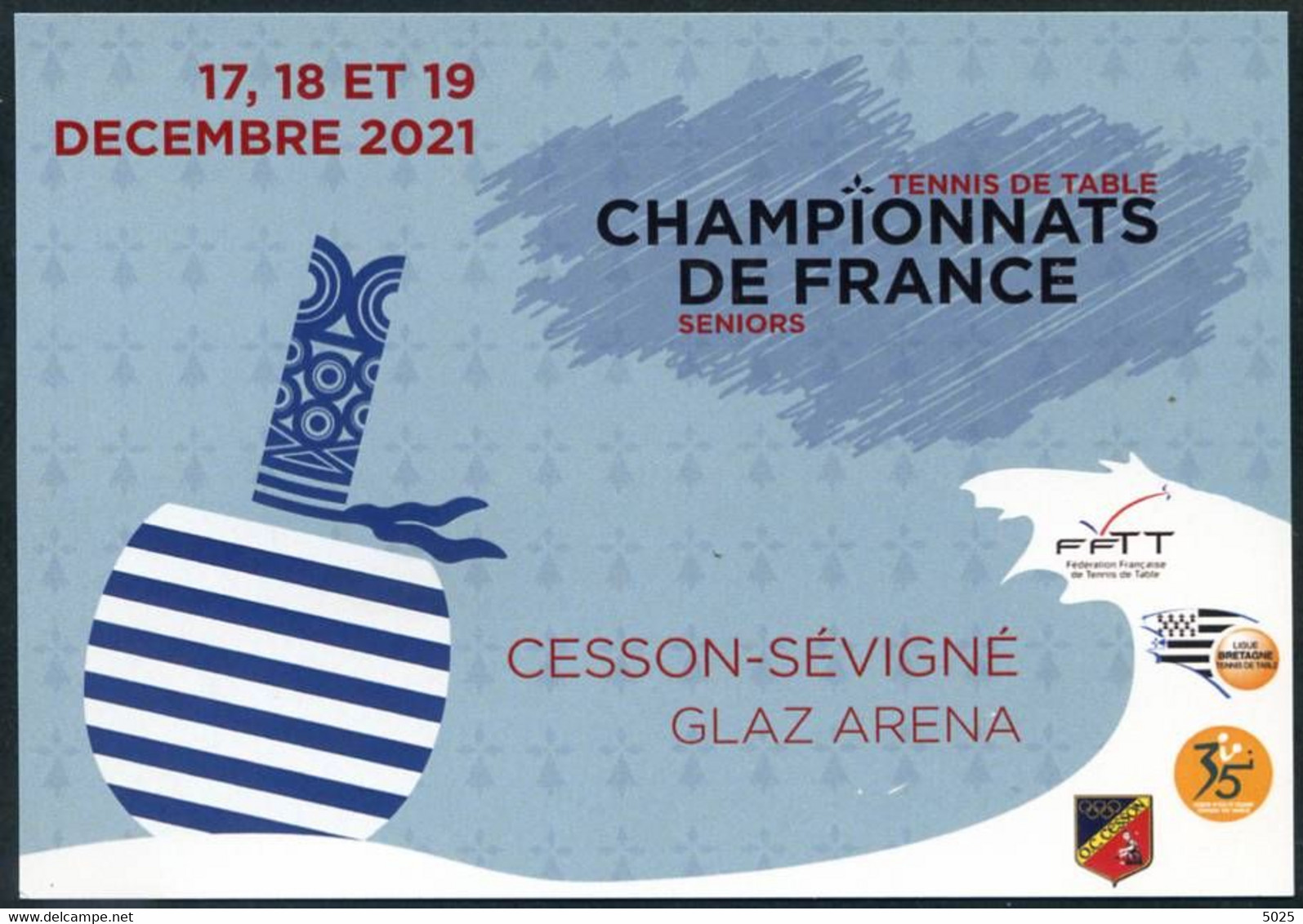 = FRANCE - 2021 - Championnats Cesson-Sévigné - Carte Postale - Tennis Table Tischtennis Tavolo - AFCTT - Tischtennis