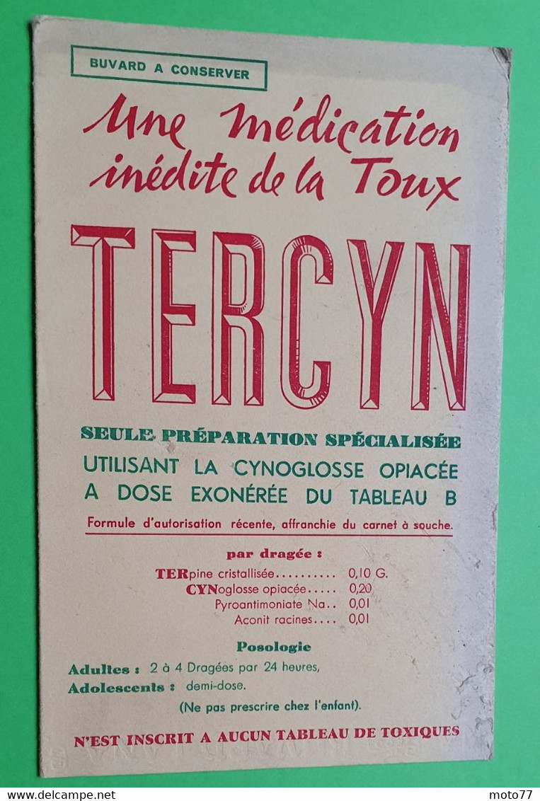 Buvard 1037 - Laboratoire - TERCYN 2 - Etat D'usage : Voir Photos - 13.5x21 Cm Fermé Environ - Années 1950 - Produits Pharmaceutiques