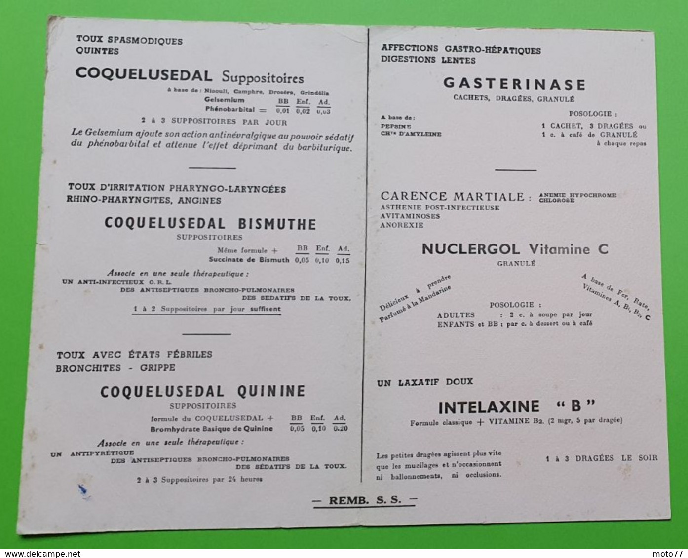 Buvard 1038 - Laboratoire - ELERTE 1 - Etat D'usage : Voir Photos - 13x21 Cm Fermé Environ - Années 1950 - Produits Pharmaceutiques