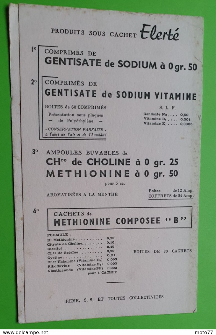 Buvard 1038 - Laboratoire - ELERTE 1 - Etat D'usage : Voir Photos - 13x21 Cm Fermé Environ - Années 1950 - Produits Pharmaceutiques