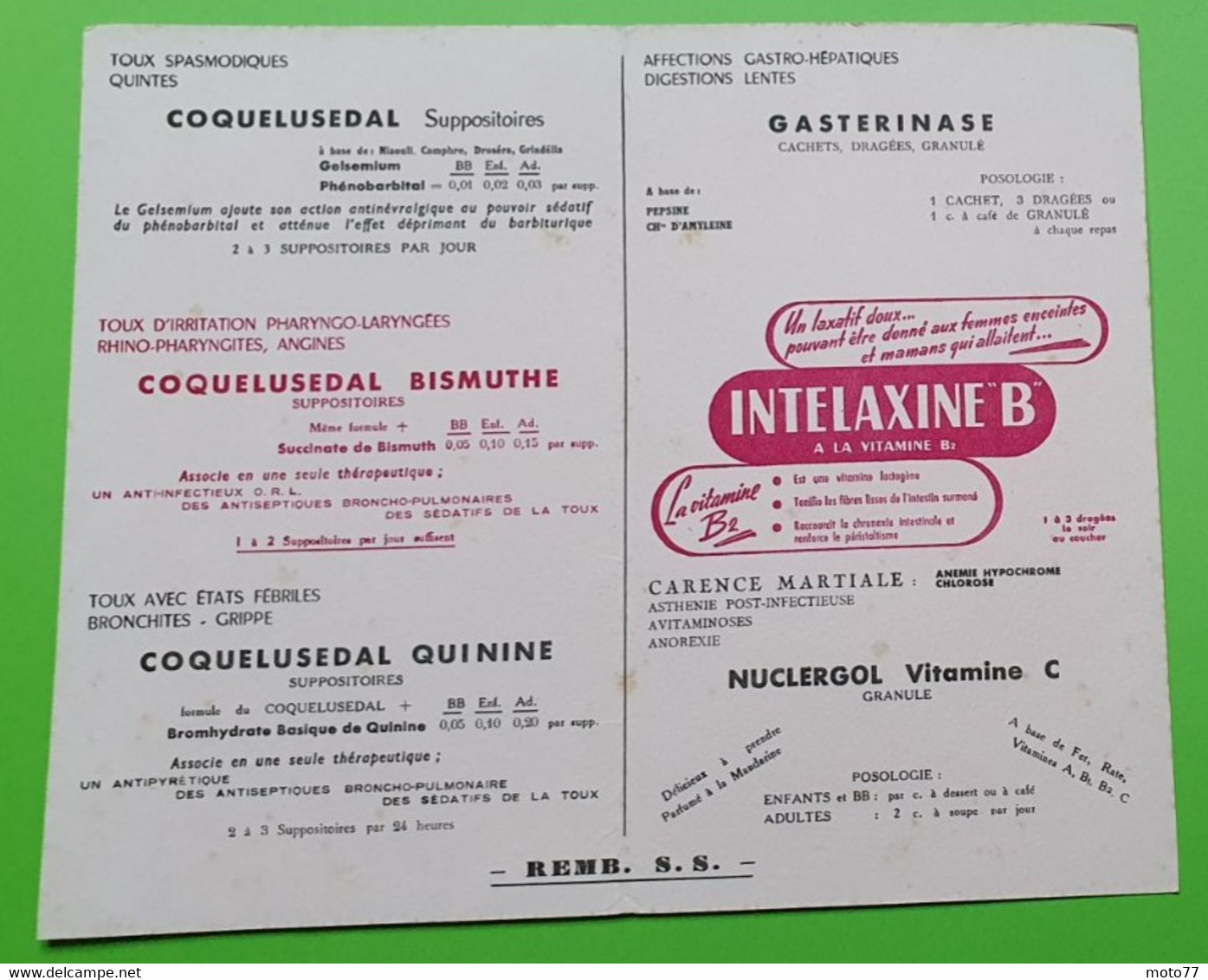 Buvard 1039 - Laboratoire - ELERTE 2 Rouge - Etat D'usage : Voir Photos - 13x21 Cm Fermé Environ - Années 1950 - Produits Pharmaceutiques