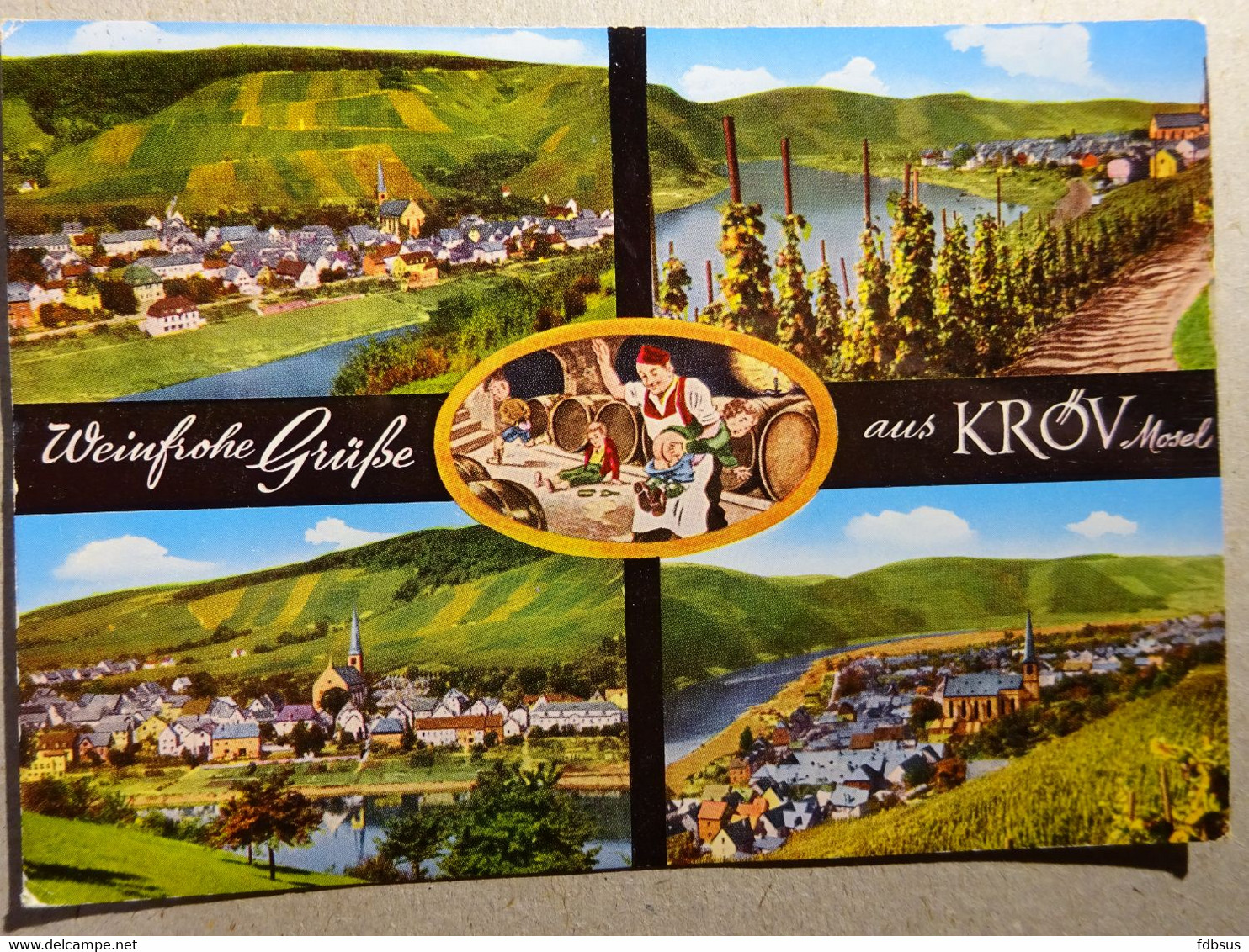 1974 Krov / Mosel - Weinfrohe Grusse - Wein Krover Nacktarsch - 4 Photo's On Card - Ed. R. Cornely - See Scans For Stamp - Kroev