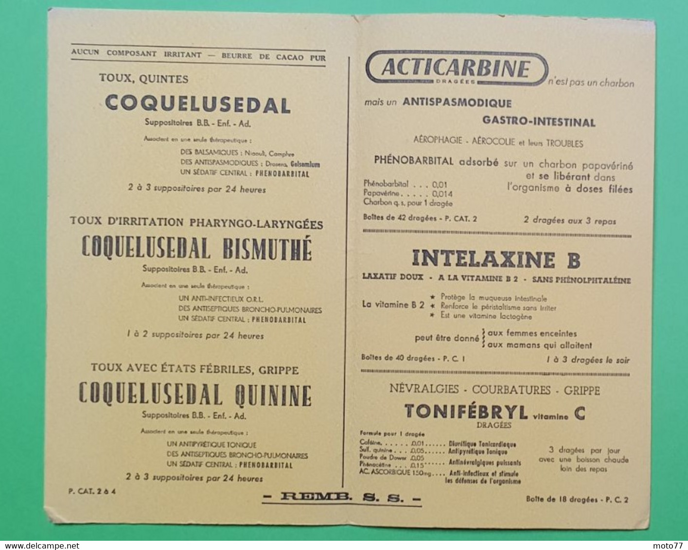 Buvard 1041 - Laboratoire - ELERTE 2 Jaune - Etat D'usage : Voir Photos - 12.5x21 Cm Fermé Environ - Années 1950 - Produits Pharmaceutiques
