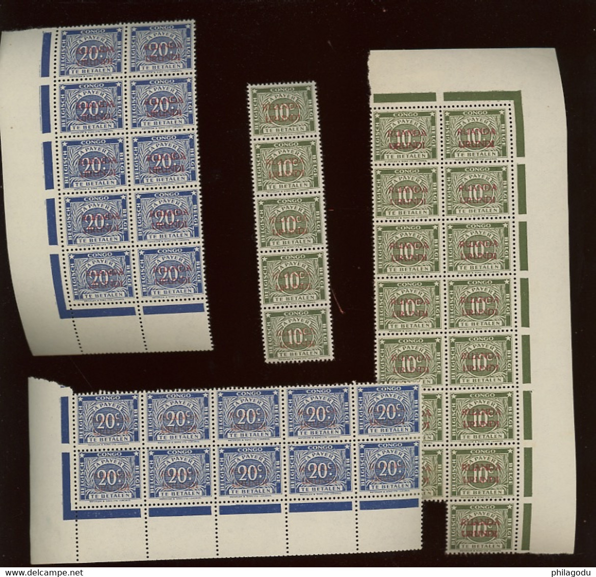 20 X Taxes Du Ruanda-Urundi   15b:19b.  Cote 35,-euros. Très Frais - Unused Stamps