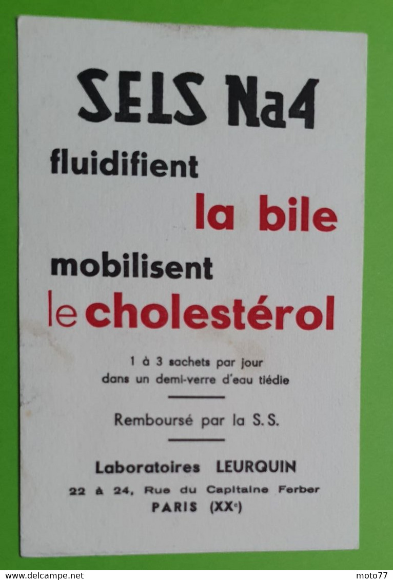 Buvard 1044 - Laboratoire Leurquin - SELS Na4 - Etat D'usage : Voir Photos - 8x12 Cm Environ - Années 1950 - Produits Pharmaceutiques