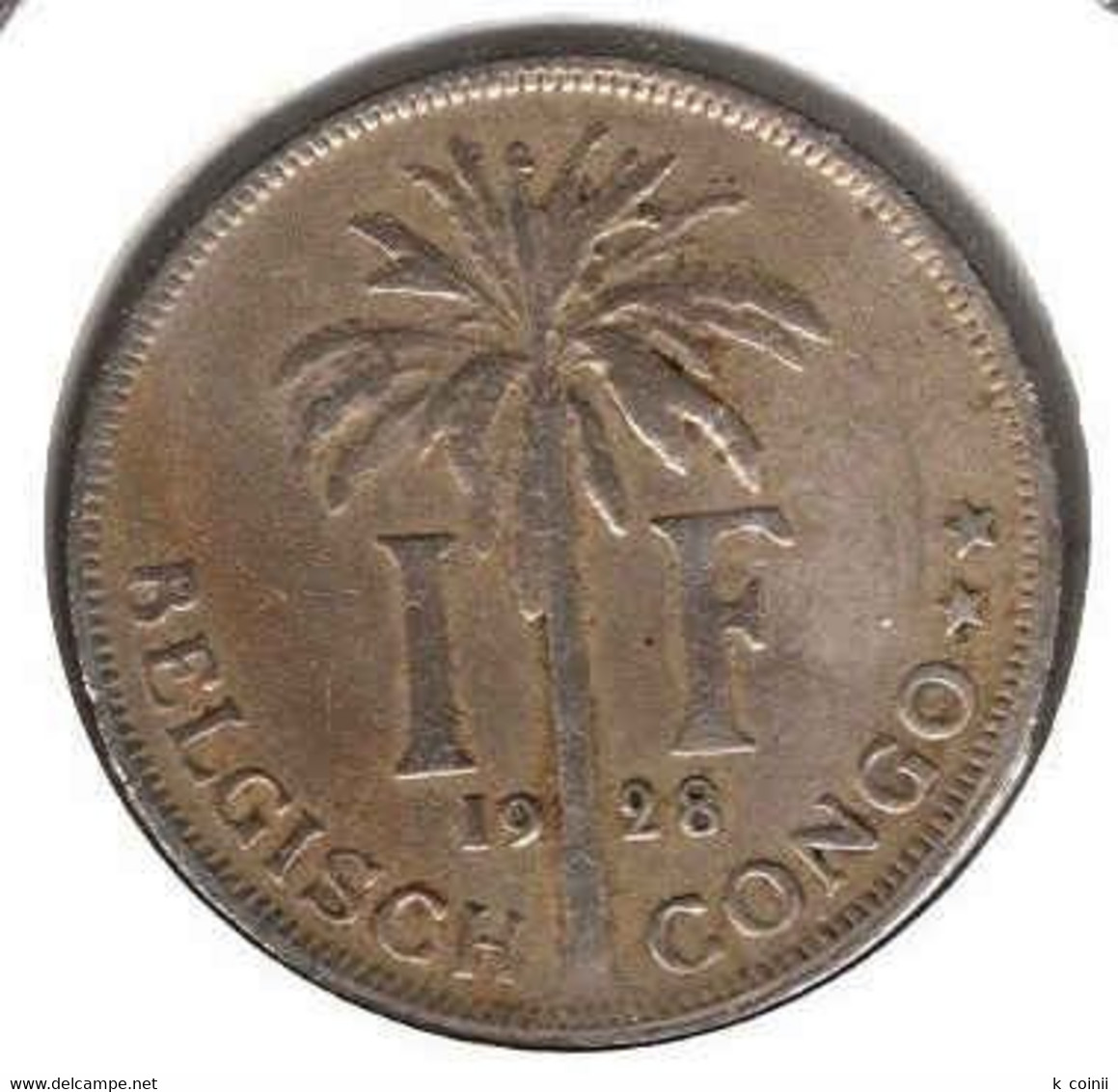 Belgian Congo 1 Franc 1927 - 1910-1934: Albert I