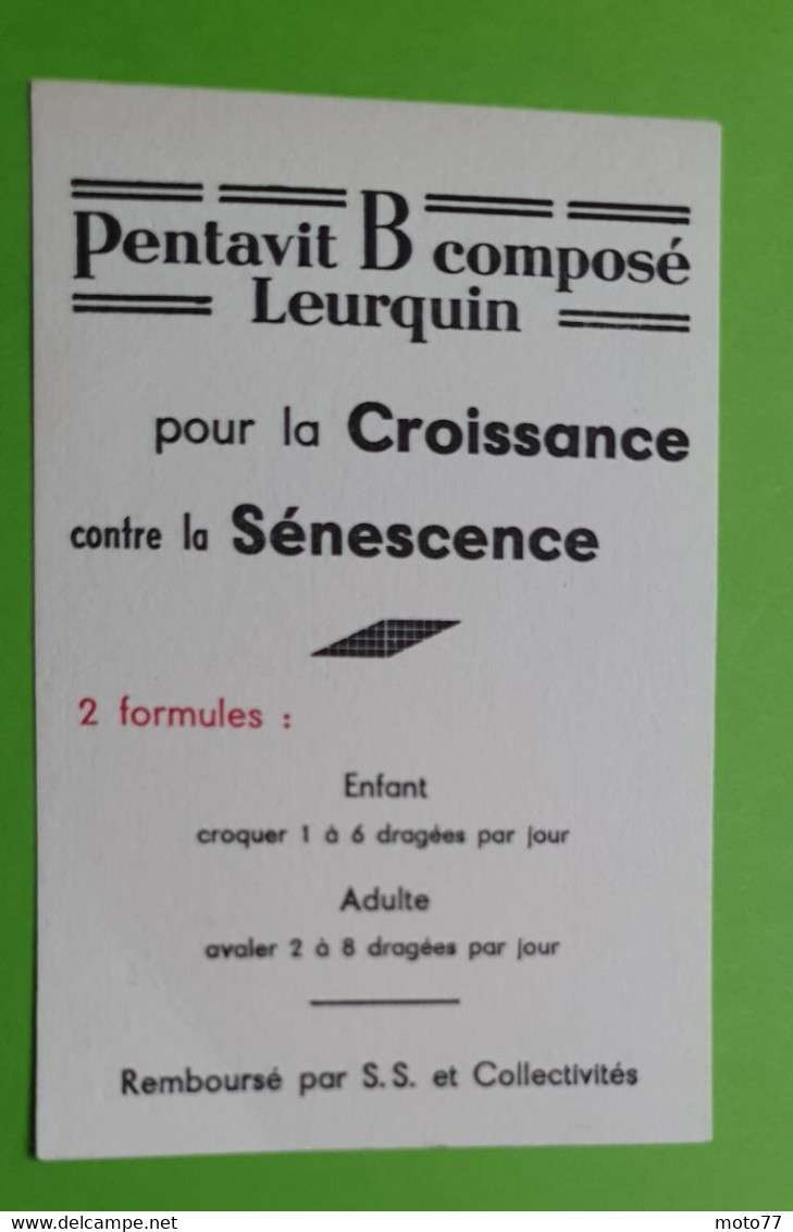 Buvard 1055 - Laboratoire Leurquin - PENTAVIT B -Etat D'usage:voir Photos - 8x12 Cm Environ - Années 1950 - Drogheria