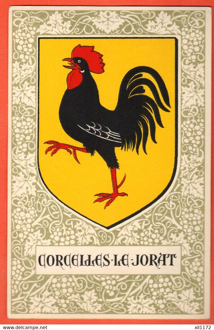 CBA-01 Ecusson District Broye-Vully Corcelles-le-Jorat Coq        Non Circulé Blason, Bannière, Armoiries, Héraldique - Jorat-Mézières