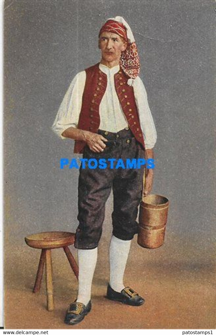 177196 SWITZERLAND GUGGISBERGER SENN COSTUMES MAN POSTAL POSTCARD - Guggisberg