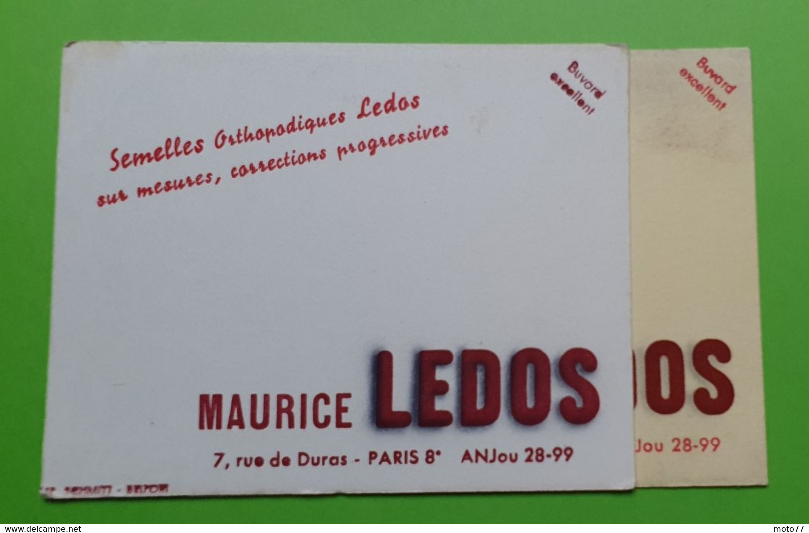 Buvard 1060 - Laboratoire - Semelles LEDOS - Blanc 1 - Etat D'usage: Voir Photos - 14x11 Cm Environ - Années 1950 - Produits Pharmaceutiques