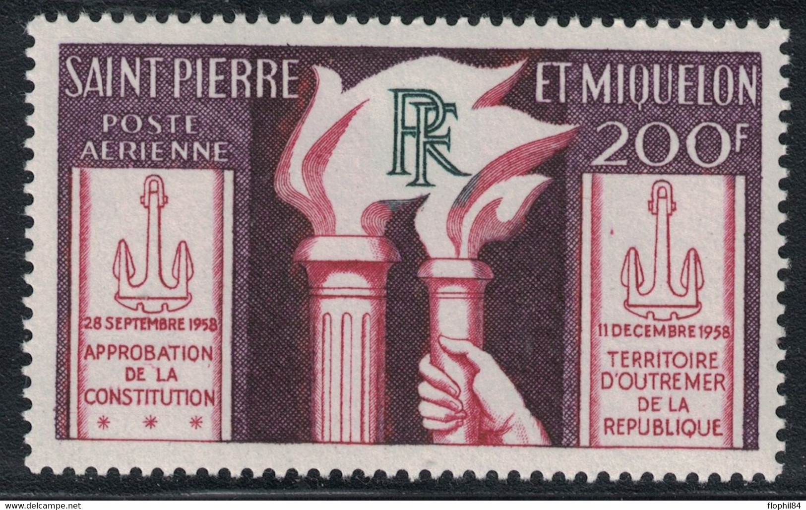 ST PIERRE ET MIQUELON - POSTE AERIENE PA N°26 - NEUF SANS TRACE DE CHARNIERE - COTE 19€ - YT 2015. - Unused Stamps