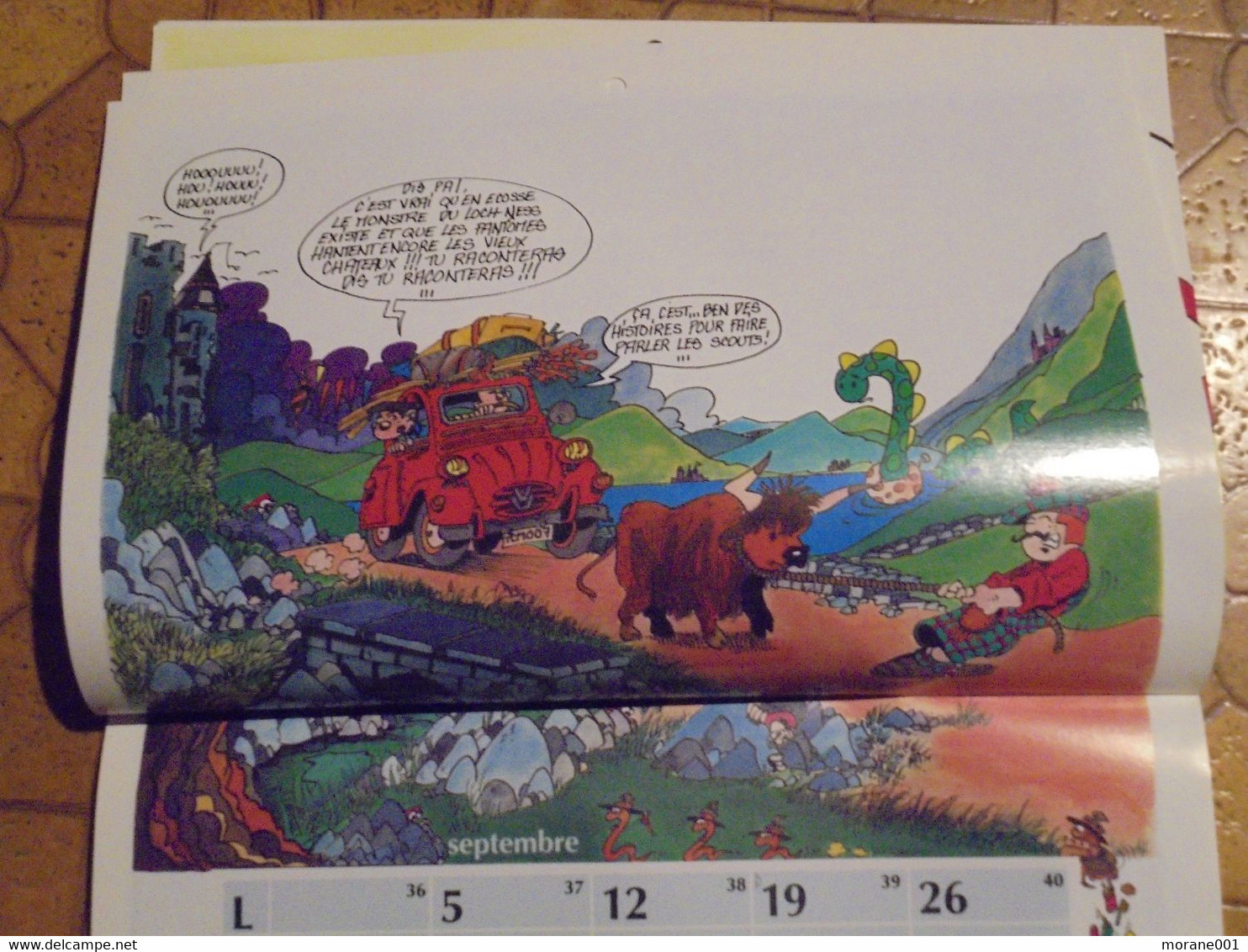 Calendrier Scout FSC 1988   Geerts Tibet Wasterlain Peyo Dupa Dany Walthery Frank Couverture Hergé TBE - Agende & Calendari