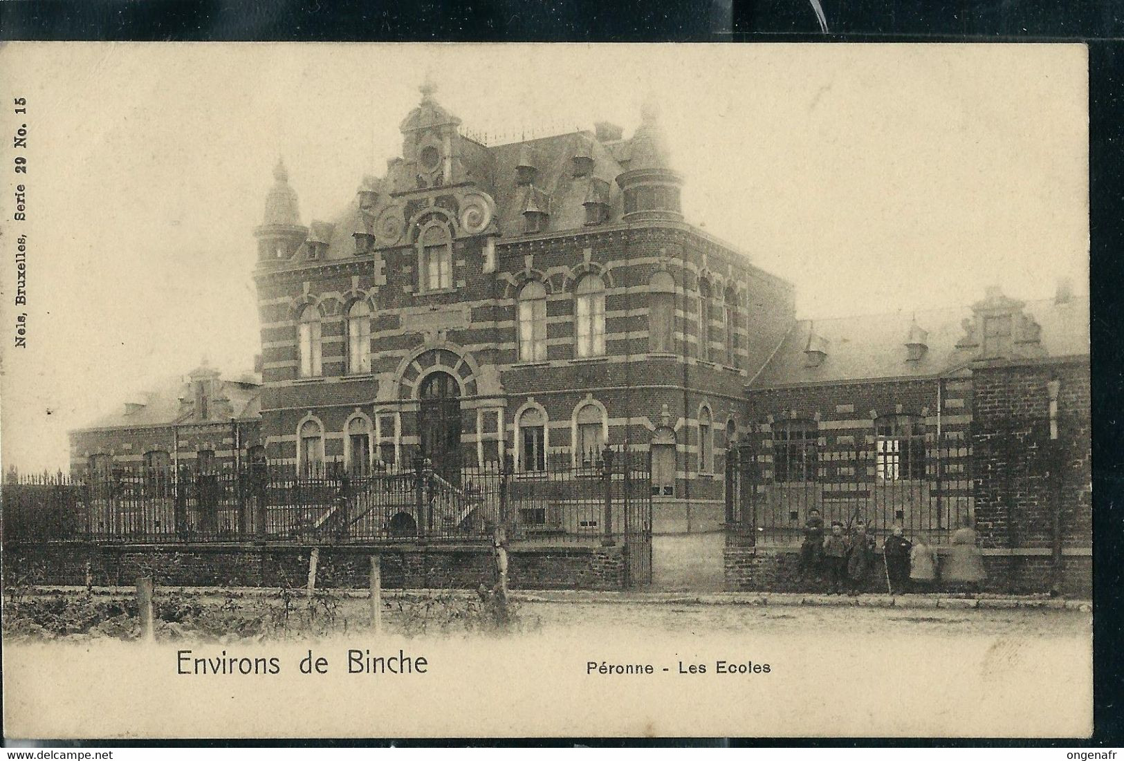 Environs De Binche : Péronne - Les Ecoles -- Obl. BINCHE  1909 - Binche