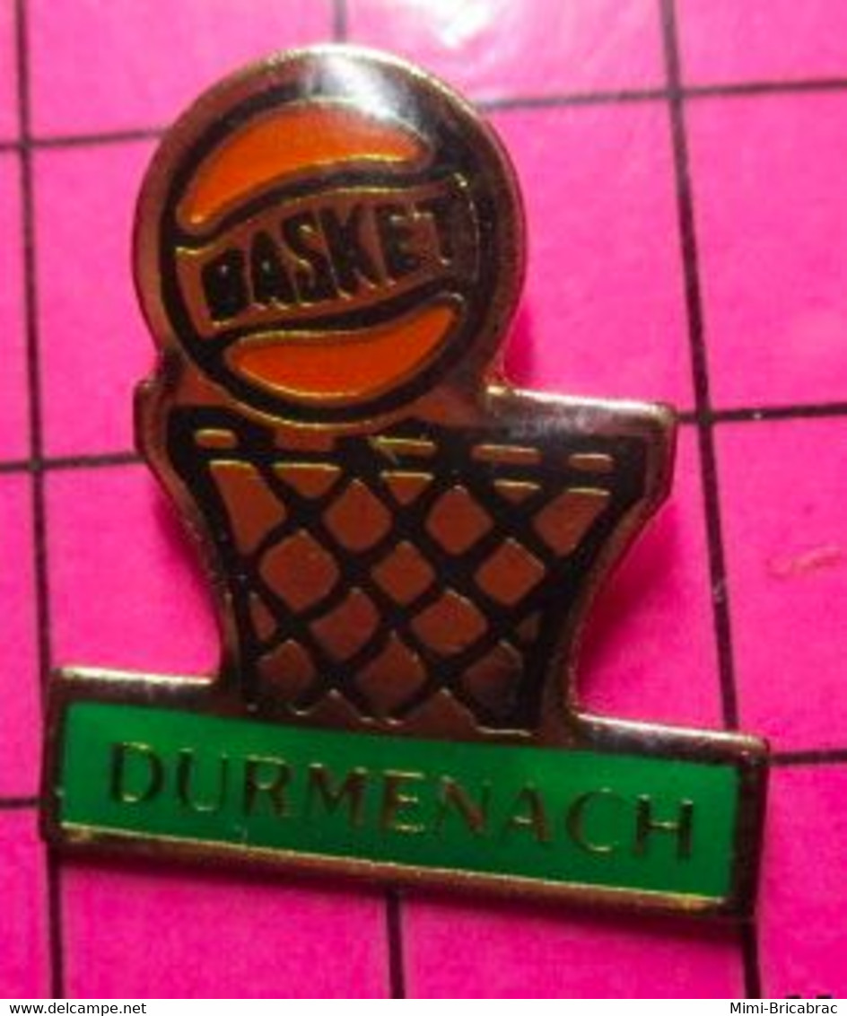 SP08 Pin's Pins / Beau Et Rare / THEME : SPORTS / CLUB BASKET DURMENACH Département Du Haut-Rhin En Région Alsace - Basketball