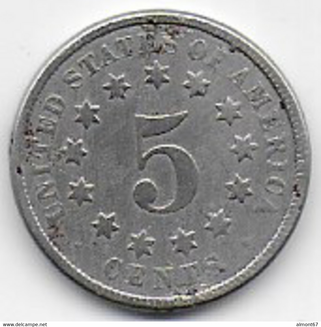 ETATS UNIS  - 5 Cent  1873 - 1866-83: Shield