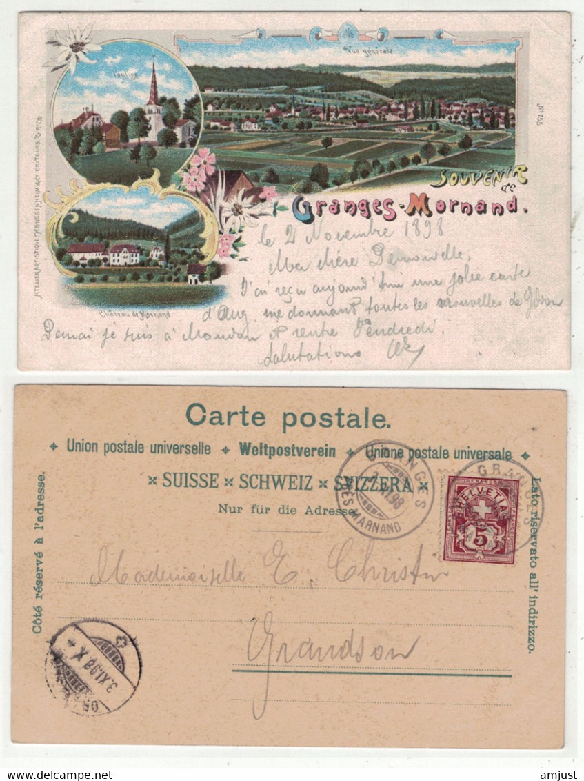 Suisse // Schweiz // Vaud // Granges-Marnand (Litho, Superbe Carte) - Marnand