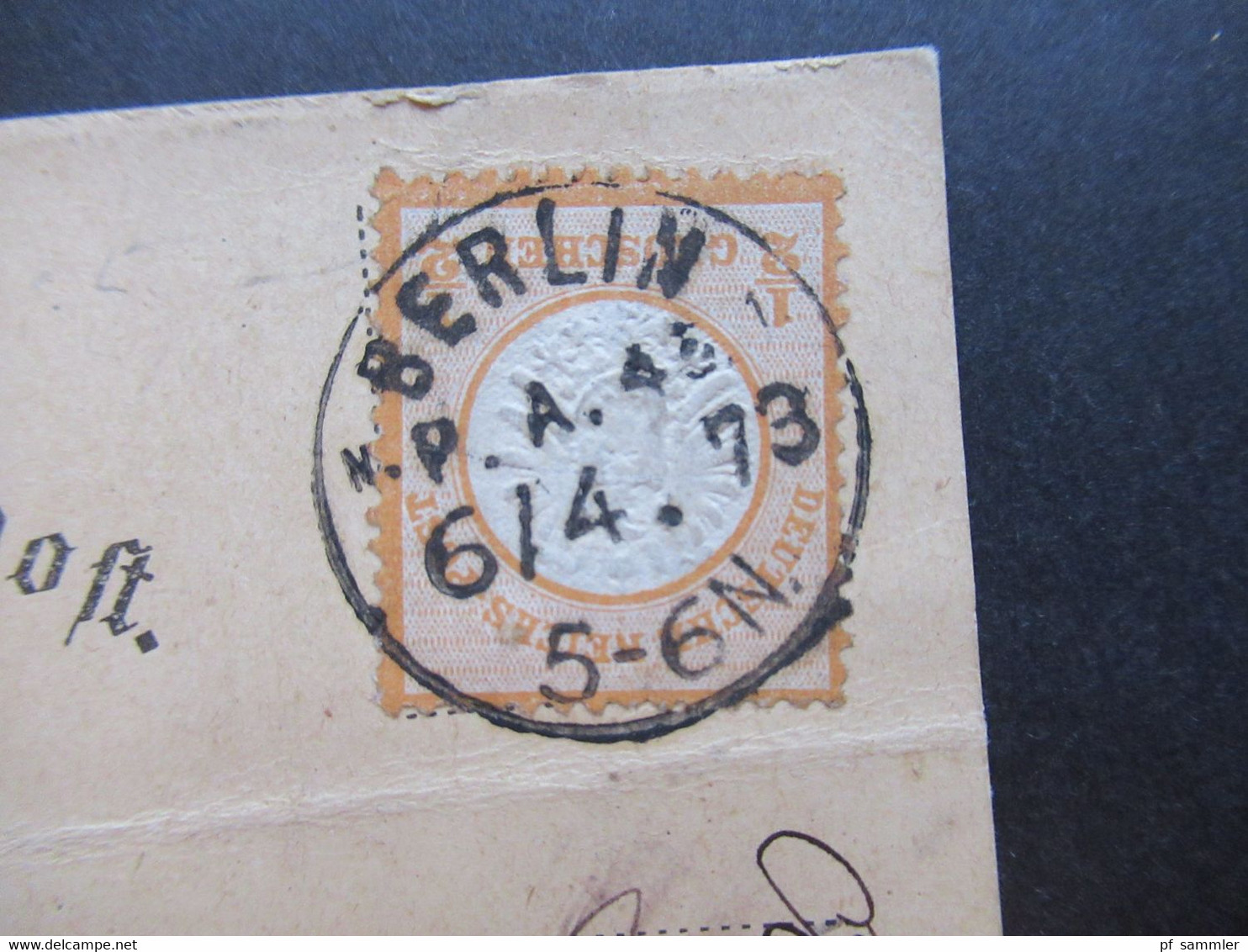 DR Reichspost Brustschild Nr.18 EF Postkarte Sauberer Stempel K1 Berlin N.1 P.A. 45 Vom 6.4.1873 Nach Frankfurt - Covers & Documents