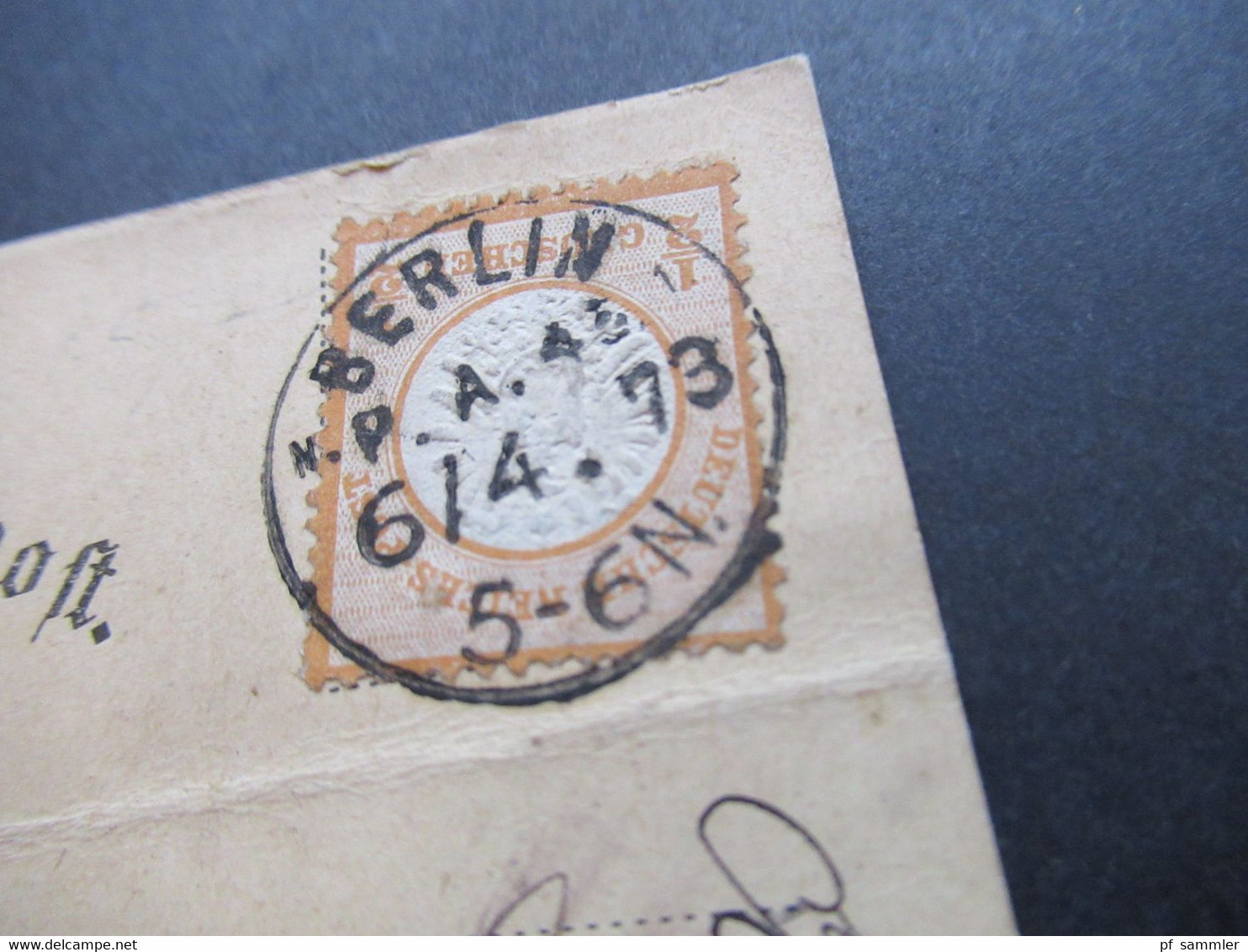 DR Reichspost Brustschild Nr.18 EF Postkarte Sauberer Stempel K1 Berlin N.1 P.A. 45 Vom 6.4.1873 Nach Frankfurt - Briefe U. Dokumente