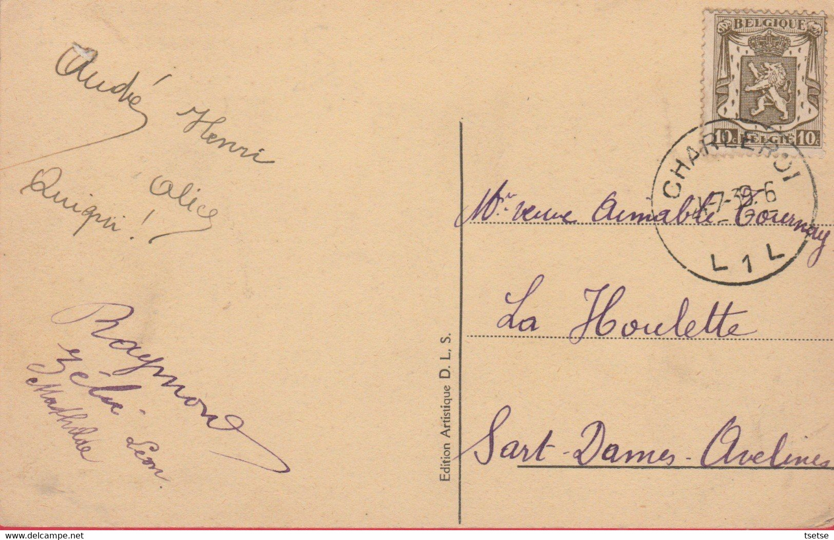 Solre-sur-Sambre - Le Monument Et La Place Du Monument - 1939 ( Voir Verso ) - Erquelinnes